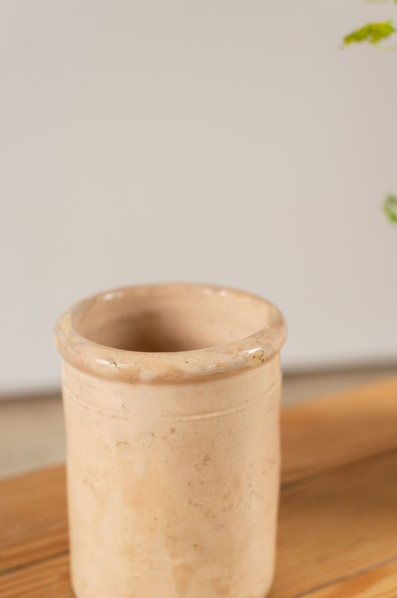 Liloh 19th-Century Off-White Glazed Italian Storage Pot – c.1880 - Image 3