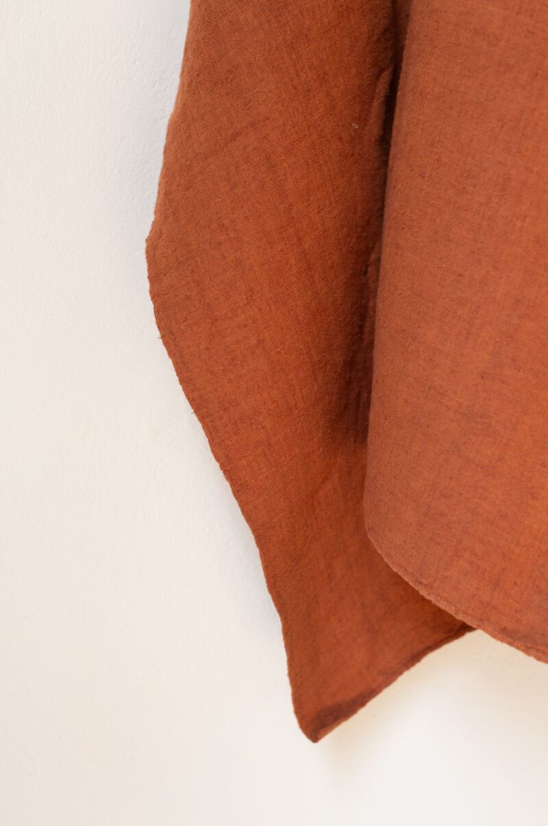 Liloh Antique Narrow Loom Hemp Throw – Russet Dyed - Image 4