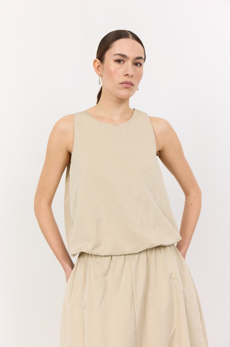 Liloh Lea Lightweight Beach Top – Sand Beige - Image 2
