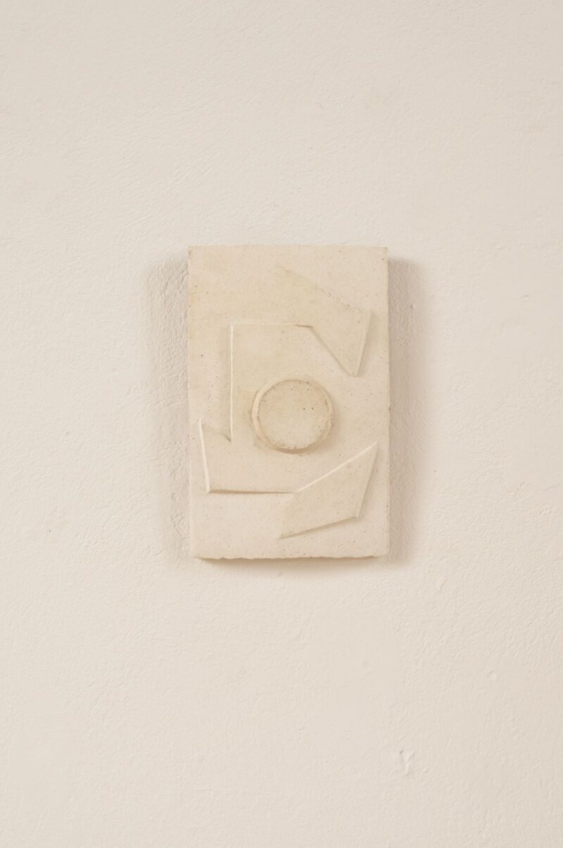 Liloh Mid-Century French Abstract Plaster Relief Wall Tile – c.1950