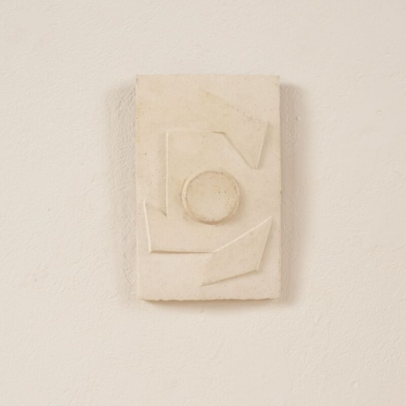 Liloh Mid-Century French Abstract Plaster Relief Wall Tile – c.1950