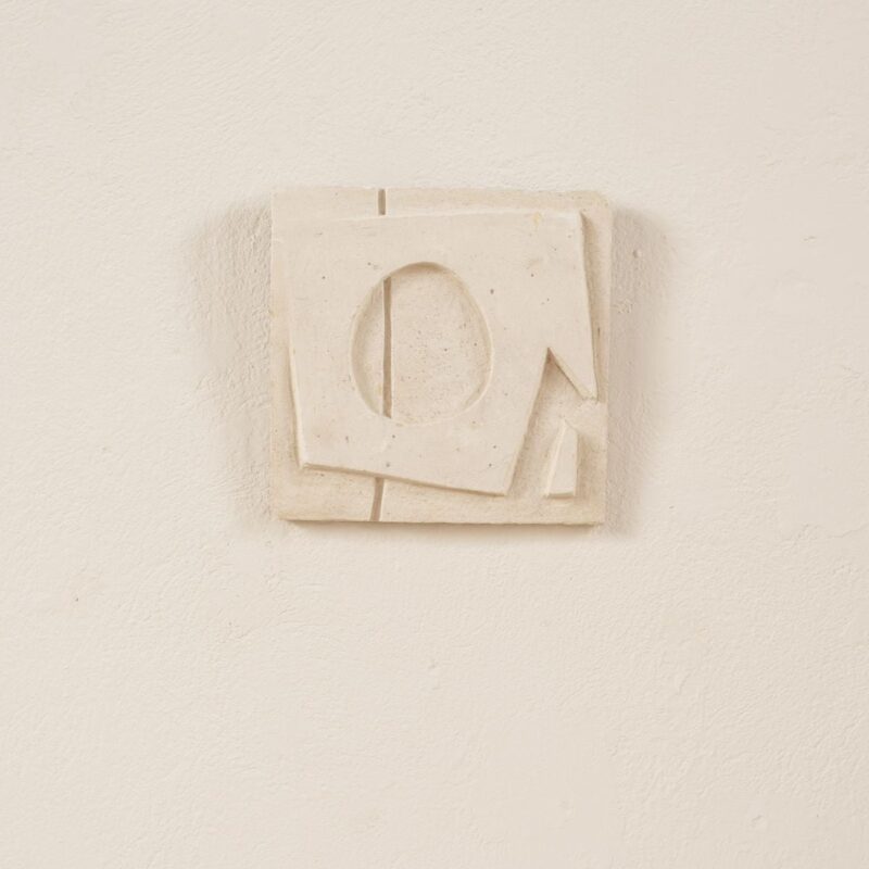 Liloh Mid-Century French Abstract Plaster Relief Wall Tile – c.1950