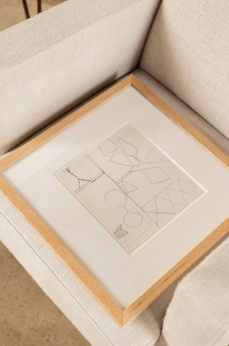 Liloh Original Abstract Pencil Artwork on Paper – c.1974 - Image 2