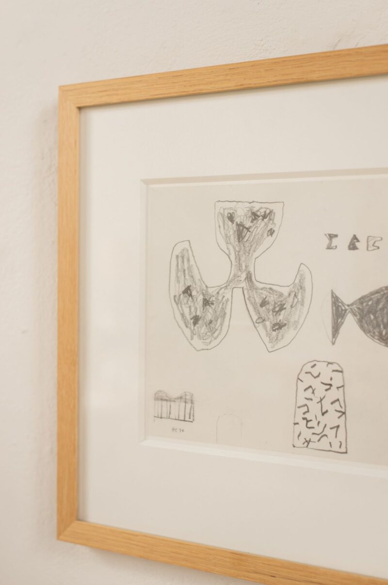 Liloh Original Abstract Pencil Drawing on Paper – c.1974 - Image 4