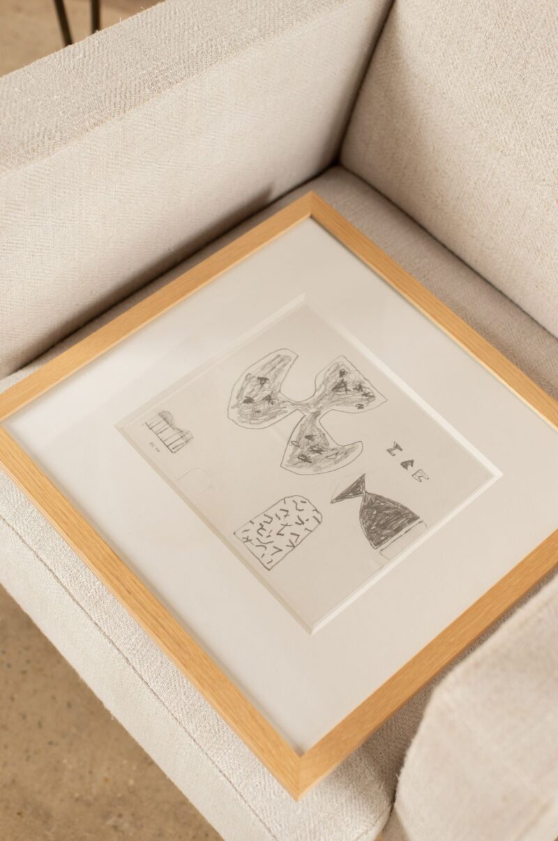 Liloh Original Abstract Pencil Drawing on Paper – c.1974 - Image 2